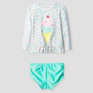 Cat Jack Ice Cream Rashgard Long Sleeve 2pc swim